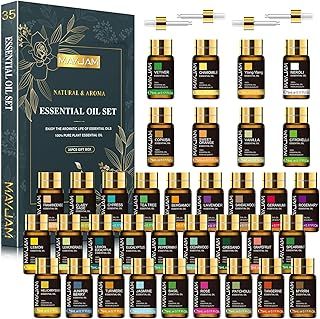 MAYJAM Essential Oils Set 28 - Essential Oils Gift Set for Humidifier, Diffusers, DIY, Home, 24 Single Essential Oil + 4 Blends Essential Oil
