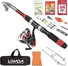 Lixada Fishing Rod and Reel Combo Telescopic Spinning Fishing Reel with Bag and Fishing Accessories