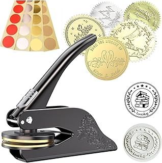 Custom Logo Embosser Seal Stamp, Personalized Book Embosser for Libraries, Your Own Text or Logo Design for Books Business Cards, Wedding Invitations