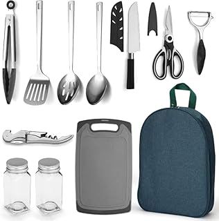 Camping Essentials - Cooking Utensils & Kitchen Tools for Travel, Picnics, BBQ, RVs, Outdoor