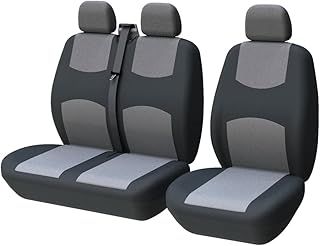 TOYOUN Van Seat Covers - Two-tone Universal Fit for Most Vans, Trucks, Lorry Front & Back Seat Covers, Black & Grey