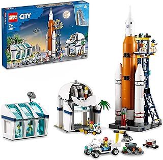 LEGO 60351 City Rocket Launch Centre Outer Space Toy for Children, NASA Inspired Set with Planet Rover, Observatory and 7 Astronaut Minifigures