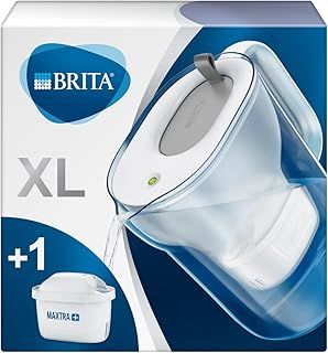 BRITA Style XL water filter jug for reduction of chlorine, limescale and impurities, 3.5L - Grey