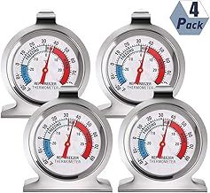 4Pack Refrigerator Freezer Thermometer Classic Series Large Dial Thermometer Temperature Thermometer for Refrigerator Freezer Fridge Cooler
