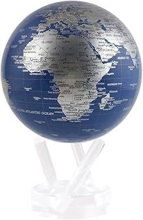 MOVA Globe Black and Silver 4.5" with Base, Solar Powered Rotating Globe No Need of Battery or Chord, Unique Gift and Decoration