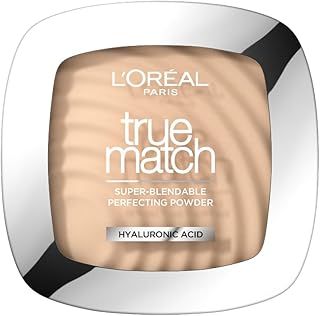 L'Oréal Paris Powder Foundation, Super-Blendable, With Hyaluronic Acid, Light Texture for a Flawless Finish, True Match Perfecting Powder, C1
