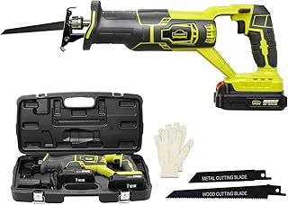 Cordless Reciprocating Saws 20V 2.0Ah Compact Saw w/Li-Ion Battery&Charger, 2 Saw Blades, Variable Speed, 22cm Stroke Length, Tool-Free Blade Change Ideal for Metal & Wood Cutting Pruning