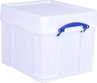Really Useful Box Plastic Storage 35 Litre with XL Lid White Strong