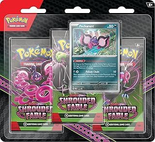 Pokémon TCG: Scarlet & Violet—Shrouded Fable 3-Pack Blister - Pecharunt (3 Booster Packs & Foil Promo Card)