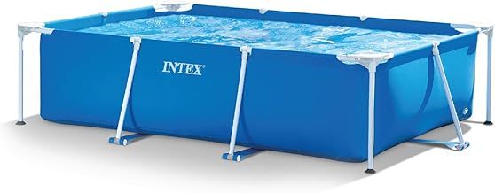 INTEX | 28272 Metal Frame Rectangular Outdoor Swimming Pool, Filter Pump Not Included, Capacity 3834 L, Measures 300 x 200 x 75 Centimeters - Colour Blue