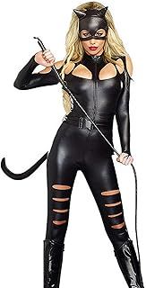 Forever Young Ladies Sexy PVC Faux Leather Catfight Catsuit Fancy Dress Costume Jumpsuit Full Outfit