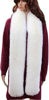 LDFWAY Long Faux Fur Scarf Wrap Stole Shawl Shrug Men Women Winter Warm Collar Scarves
