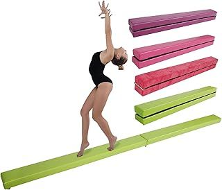 Leather Balance Beam, Purple Gymnastics bar 2.1m/220 lbs Faux Suede, Folding Gymnastics Equipment for Birthday Gym Home Training Exercise Sports