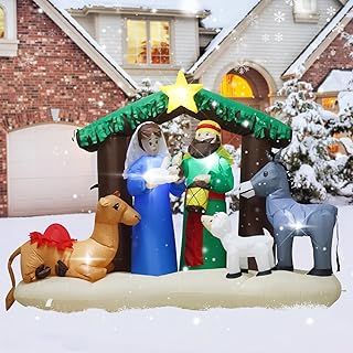 Ycolnaefllr 244cm/8Ft Inflatable Snowman: Giant inflatable Snowman Decoration with Built-in LED Lights, Christmas inflatable Snowman for Home and Yard Christmas Decoration