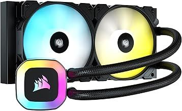 CORSAIR H100 RGB Liquid CPU Cooler - 240mm AIO - SP120 RGB Elite Fan - Fits Intel LGA 1200/115X/2066, AMD AM4 - ARGB Mainboard Adapter Included - Black