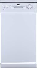 SIA SFSD45W Freestanding Slimline Dishwasher, 9 Place Settings, 6 Program Settings, 30 Minute Quick Wash, White
