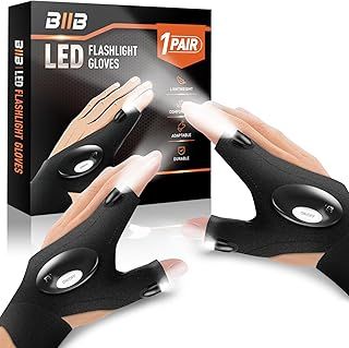 BIIB Gifts for Men, Father s Day Gifts from Daughter Son, LED Gloves with Lights for Fishing, Dad Gifts Gadgets for Men, Gifts for Dad Birthday Gifts for Men Who Have Everything, Camping Accessories