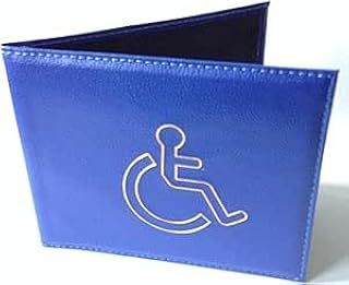 Soft Leather Disabled Badge Holder Wallet Disability Parking Badge Cover Holder by Hithika Disabled Blue Badge Display Holder (Blue)