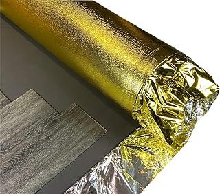 7mm Professional Gold Underlay - 1m x 7.5m Roll - Damp Proof Membrane & Insulation Foil - Sonic Underlayment for All Wood Engineered / Laminate Flooring