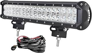 AUXTINGS 50 cm 126W LED Light Bar Flood Spot Combo Beam 20 inch Offroad LED Work Light with Wiring harness kit for Off-road Vehicles 4x4 ATV Utvs,DC 12V 24V