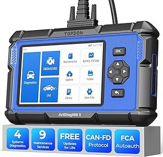 TOPDON AD600S-A Car Diagnostic Tool, 9 Reset Services,4 Systems Car Diagnostics Tool with Oil/ABS/SAS/TPMS/BMS/DPF/ETS/Brake/Injector Coding...Free Updates,Android 11.0