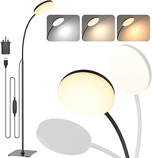 Mojimdo LED Floor Lamp, 10W Reading Standing Lamps with 3 Color Temperature & 5 Brightness Levels, Dimmable Floor Lamp for Living Room, Bedroom, Office