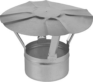 Galvanised Steel Chimney Cowl - Ø 150 mm (5.91") - Flue Liner Cap, Duct Plug Pipe, Rain Cover, Stove Log Burner Cap, Tube Finishing