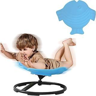 HoldOneLight Kids Sensory Chair for Autism Kids Swivel Chair, Sensory Spin Seat Improve Physical Coordination Wobble Chair for Sit and Spin Relief of Motion Sickness Cute (Blue)