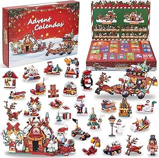 Advent Calendar 2024 Kids,24 Day Christmas Advent Calendar for Kids/teenagers,12 In 1 Building Blocks Set Toys for Boys/Girls
