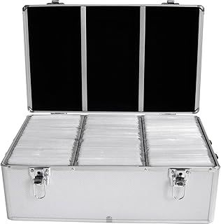 MediaRange 500 Disc Storage Case Aluminium Effect with Hanging Pockets - Silver