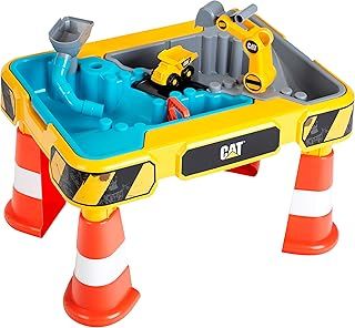 Theo Klein 3237 Cat Sand and Water Play Table I With Digger Arm, Dumper Truck, 2 Pipes, Stoppers and Removable Basins I Dimensions: 64 cm x 48 cm x 40 cm I Toy for Children Aged 18 Months and up