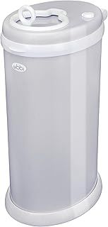 Ubbi Steel Odour Locking Nappy Disposal Bin, No Special Bag Required Money Saving, Awards-Winning, Modern Design Registry Must-Have Nappy Bin, Grey