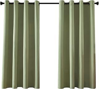MRTREES Blackout Curtains Bedroom 66 Drop 2 Panels Sage Green Eyelet Thermal Curtain for Living Room Soft Texture Window Treatments for Kids 46x66 Inch 117x167 CM