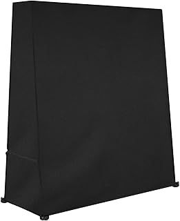 Dokon Table Tennis Table Cover, Waterproof, Windproof, Anti-UV, Heavy Duty Rip Proof 600D Oxford Fabric Ping Pong Table Cover, Indoor / Outdoor (165×70×185cm) - Black