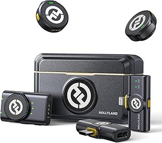 Hollyland Lark M2 Wireless Lavalier Microphone (2TX+3RX) Compatible with Camera, iPhone, Android, PC, 300m LOS Range, Hi-Fi Audio, Noise Cancelling, 40H Duration, Lapel Mic for Livestream Vlog-Black