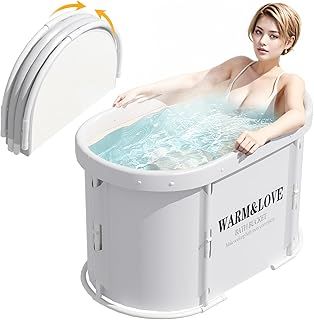 Portable Foldable Bathtub, Soaking Bathtub for Hot Shower and Ice Bath, Sauna Bath Tub for Adults (94L x 55W x 56H cm)