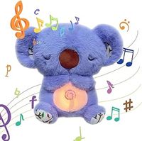 Anxiety Relief Koala, Koala Anxiety Bear for Adults and Kids, Otter Plush Toy, Breathing Otter with Musical Lights and Breathing Action, Baby Sleep Aid Newborn Gifts for Girls Boys(Blue)