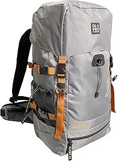 OLPRO 40L Rucksack Grey with Robust Waterproof Material, Large Adjustable Hood, Padded Back Support System, Adjustable Sternum Strap, 40L Backpack