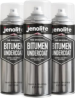 JENOLITE Underbody Seal Bitumen Spray Paint | Black | 3x500ml | Car Underseal Anti Corrosion Spray | Flexible Rust Protection Spray for Car Chassis & Car Underbody | Underbody Protection