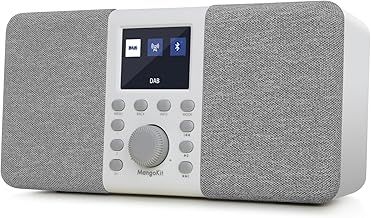 MangoKit MD2 DAB Radio Portable,DAB+ Digital Radio,5.3 Bluetooth Radio,FM Kitchen Radios Mains and Battery,Large Color Display, Alarm&Clock&Snooze Timer,40 Preset Stations,Headphone Port-Stone Grey