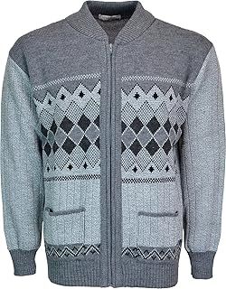 Mens Knitted Cardigan Classic Style Cardigans V Neck Zipper Jumper Multi Colored