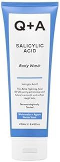 Q+A Salicylic Acid Body Wash for Invigorating Body Care, gel-based shower product, exfoliates, smoothes, and softens the skin, with Green Tea Extract, 250ml