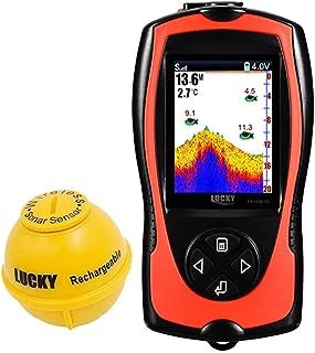 LUCKY Portable Fish Finder Transducer Sonar Sensor Water Depth Finder LCD Screen Echo Sounder Fish Finder Ice Fishing Sea Fishing