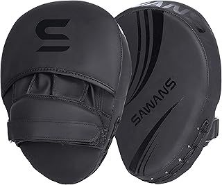 Boxing Focus Pads Hook and Jab Mitts Leather Kickboxing MMA Curved Arm Strike Shield Punching Target Pads Martial Arts Muay Thai Training