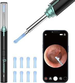 Ear Wax Removal Kit Ear Camera 1920P FHD Wireless Ear Cleaner Ear Wax Remover with 8 PCS Ear Spoon, 3.9mm Waterproof Ear Otoscope Endoscope for iPhone, Ipad & Android Smart Phones, Black
