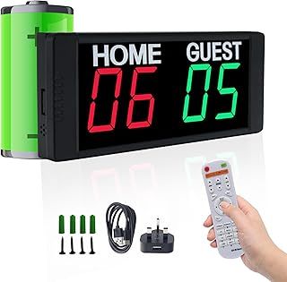 Electronic Scoreboard with Remote, Portable 1.5 Inch Digital Scoreboard Battery Powered for Basketball Volleyball Cornhole Indoor Games