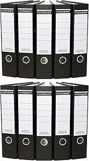 Eastlight A4 Lever Arch Files Black & White Pack of 10