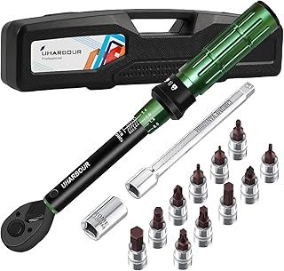 3-25 Nm Torque Wrench for Bicycles, 1/4 Torque Wrench, Bicycle Torque Wrench Set with Bits and Extension Rod for Bike, ±3% Error Accuracy