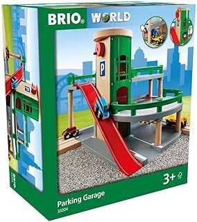 BRIO 33204 Parking Garage for Kids Age 3 Years Up - Compatible with all BRIO Railway Train Sets & Accessories, Multicoloured