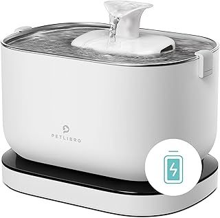 PETLIBRO Cat Water Fountain Battery Operated, Rechargeable, 2.5L/84oz Dockstream Wireless Pet Water Fountain, Water Dispenser with Wireless Pump, Easy Cleaning, BPA-Free for Cats, Pets